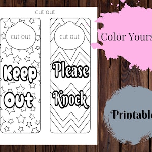 Printable Door Hanger Sign| Door Knob| Hangers for Kids Rooms| Door ...