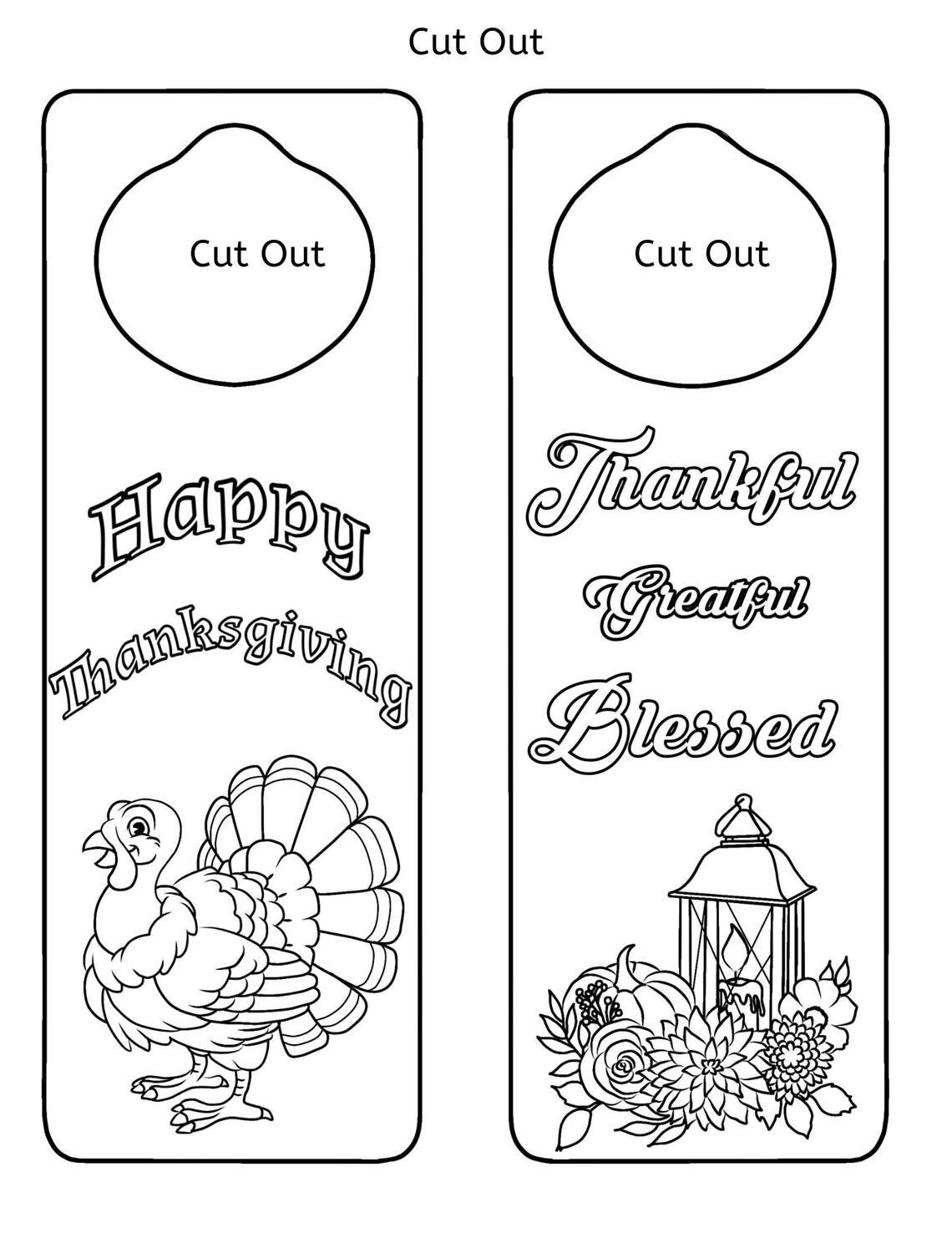 Printable Thanksgiving Door Knob Hangers, Autumn Door Tags Etsy