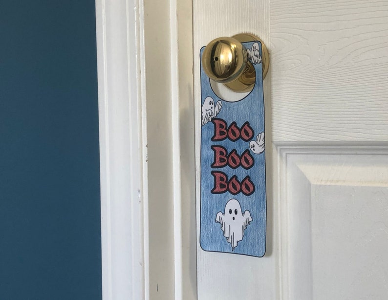 Halloween Printable Door Knob Hangers Coloring Signs, Halloween