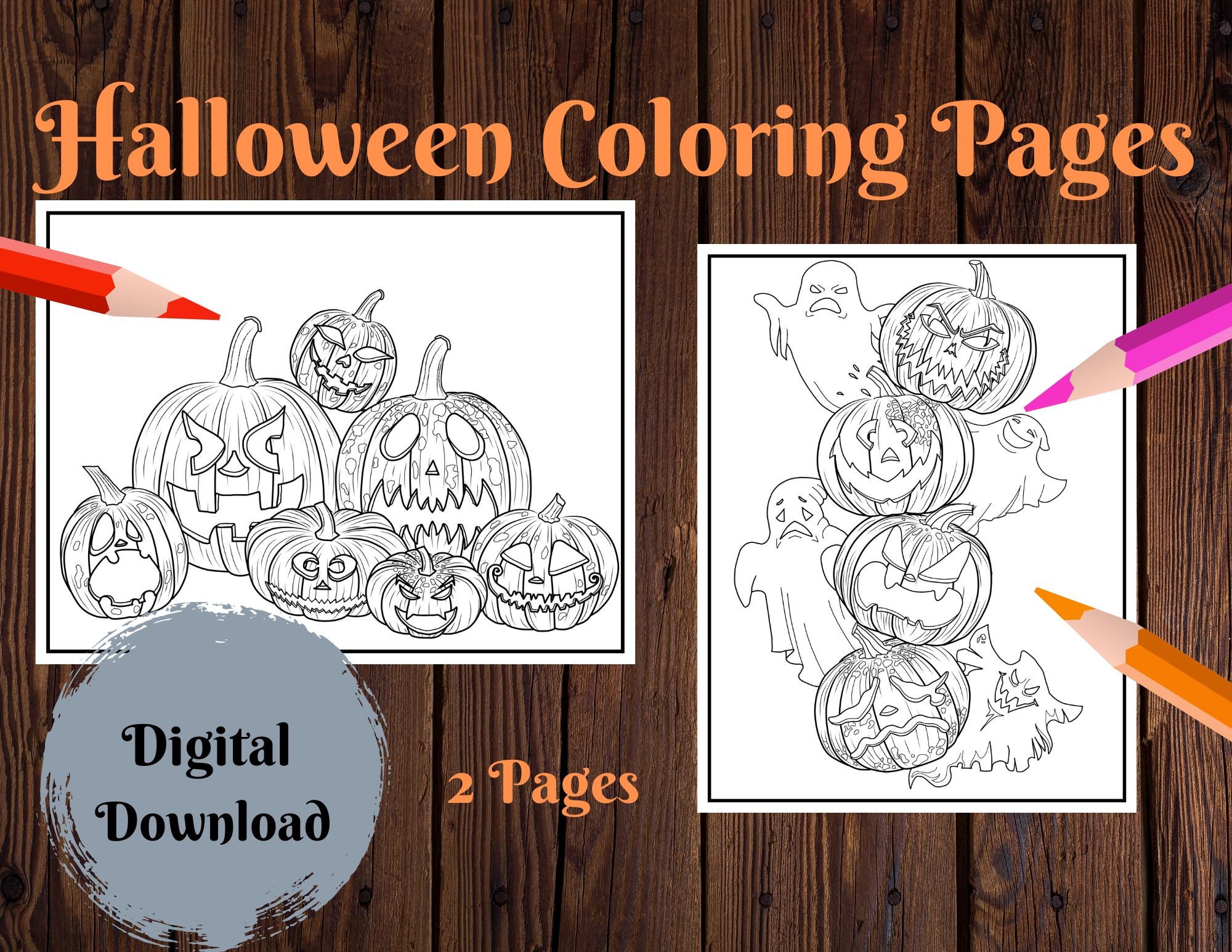 Printable Halloween Coloring Pages for Adults and Kids - Etsy Canada