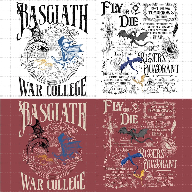 Fourth Wing File Digital Printable, Basgiath College 2-sided PNG ...