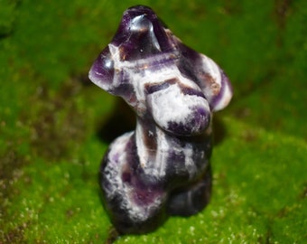 XL Chevron Amethyst Goddess Crystal Carving, Dream Amethyst Figure