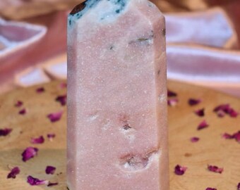 Pink Amethyst Tower, Ocean Jasper Pockets, Heart Chakra Crystal