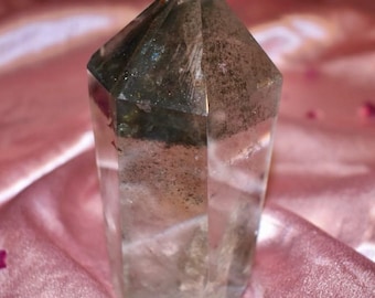 RARE XL 1+ POUND! Chunky Garden Quartz Tower with Phantom Quartz *High Quality, Natural Crystal Collectors Tower, Unique Lodolite Inclusion*
