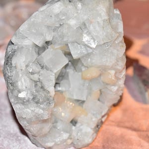 Chunky Apophyllite with Peach Stillbite, Self-Standing Crystal