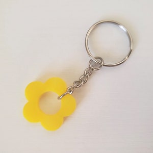 CLEARANCE | Flower Charm Resin Keychain | Yellow, Blue