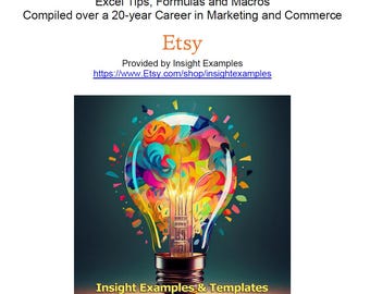 Excel Tips and Macros Cheat Sheet