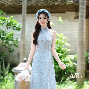 Ao Dài Lụa Gấm Hoa Gió | Dark Green Pre Made Ao Dai Vietnam Ao Dài Lụa Gấm Hoa Gió | Dark Green Pre Made Ao Dai Vietnam