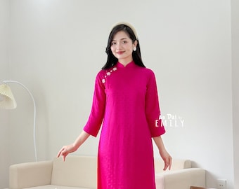 ADDISON| Loosing Mulberry silk ao dai| Luxury ao dai| áo dài lụa Hà Dông| Ao dai for special events|