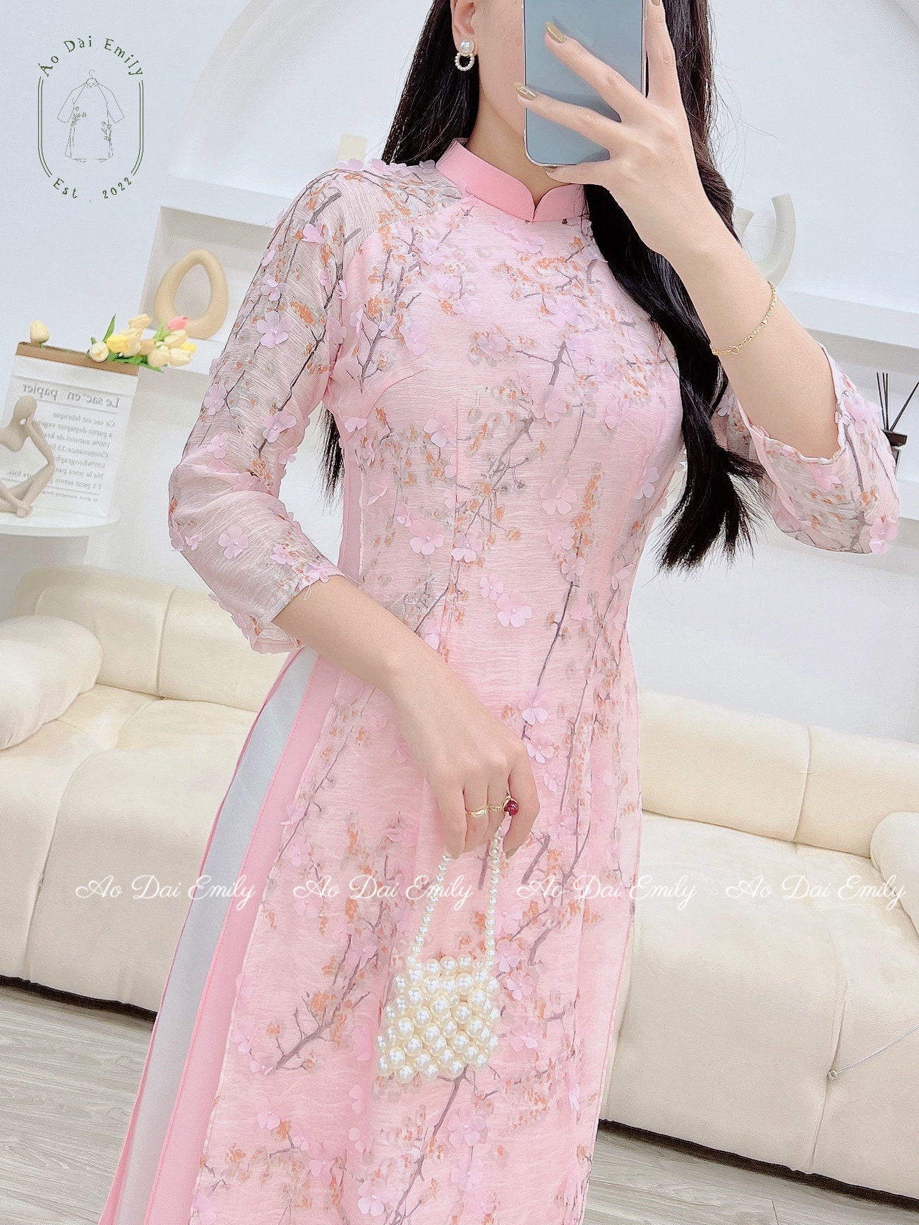 Ao Dai Vải Tơ Xước Hoa đào 3d|pink | Pre Made Ao Dai Viet Nam| Vietnamese Long Dress| | Ao Dai Women| No Pants| No Headpieces| - Etsy Ao Dai Vải Tơ Xước Hoa đào 3d|pink | Pre Made Ao Dai Viet Nam| Vietnamese Long Dress| | Ao Dai Women| No Pants| No Headpieces| - Etsy