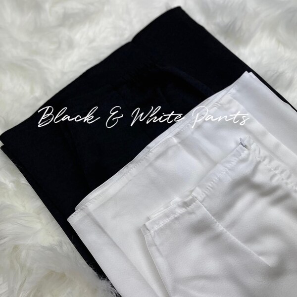 Black and White Pants for Ao Dai| Quan Ao Dai| Ao dai Viet Nam| Pre made pants for Vietnamese Long Dress|Ao Dai Pants