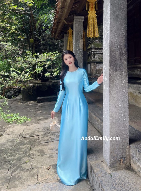 blue qipao dress Casual midi Qipao, satin midi Cheongsam, Qipao, daily Cheongsam 4XL / Light blue Royal' Blue Boho Maxi Color:Salmon modest apparel Or for the occasions