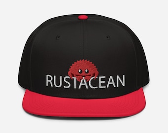 Rustacean Rust Ferris Embroidered Snapback Hat