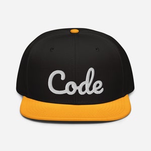 Code Embroidered Snapback Hat