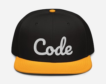 Gorra snapback bordada con código