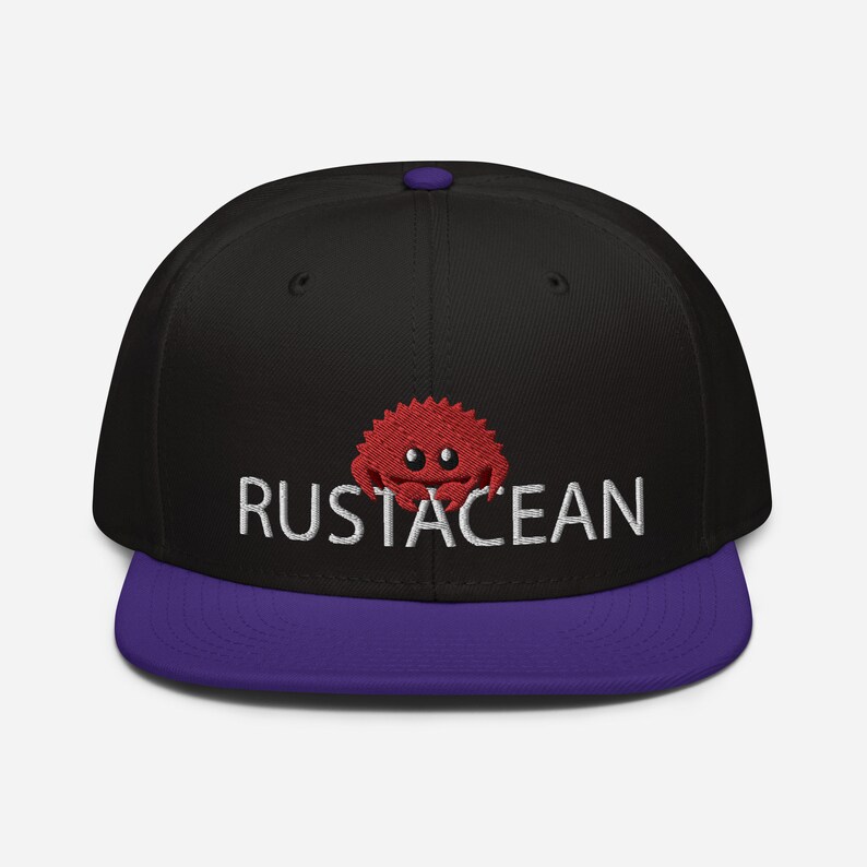 Rustacean Rust Ferris Embroidered Snapback Hat - Etsy