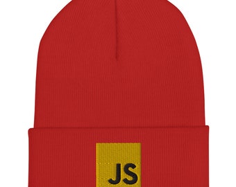JavaScript Logo Embroidered Cuffed Beanie