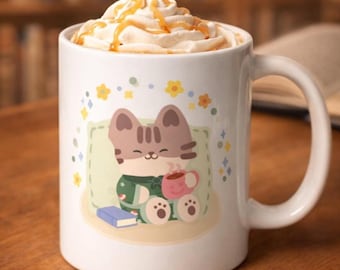 Kitty Cat Coffee Mug - Cute/Kawaii, Ceramic Gift for Cat Lovers