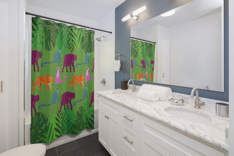 Jungle Shower Curtain Etsy