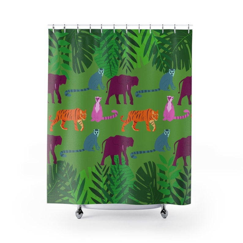 Jungle Shower Curtain Etsy