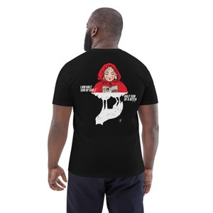 Red Hood Organic Cotton T-Shirt – Fritz Perls Quote, Double Sided