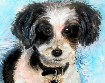 Pet Portrait Painting-Custom Artwork, Mother's Day Gift, Gift for Pet Lovers, Memorial Pet Painting, Handmade Original Painting