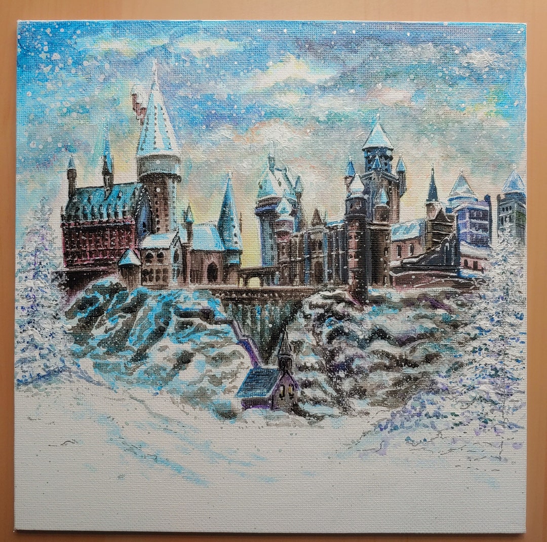 HOGWARTS CASTLE Acrylic Original Painting Glow in Daylight - Etsy