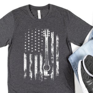 US Guitar Shirt | Guitarist T-shirt | USA Flag Guitar Player Tee | Music Lover Gifts | Rock Band Tshirt | Rocker Dad Tee| Hardcore Metal Tee