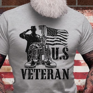 US Veteran Shirt | Military T-shirt | Combat Gear Tee Gift Idea | Soldier Dad Shirts | Patriotic Short Sleeve | US Army Cotton Jersey Tees