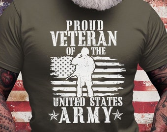 Amerikansk arméveteranskjorta | Militära t-shirts | Soldatpappapresentidé | USA-patriotisk t-shirt | Bomullsjersey för minnesdagen | 4 juli-kortärmad