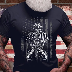 US Military Skull Shirt | Soldier Dad Tee Gift Idea | US Army T-shirt | Veteran Tshirt | Patriotic Cotton Jersey | Marine Navy Short Sleeve