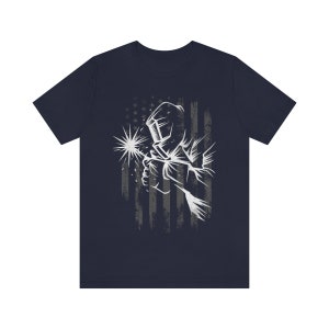 US Welder T-shirt | Welding Dad Shirt Gift Idea | Welder Design Tee | Iron Repair Jersey Cotton | Skilled Welder Shirts | USA Welder Tees image 5