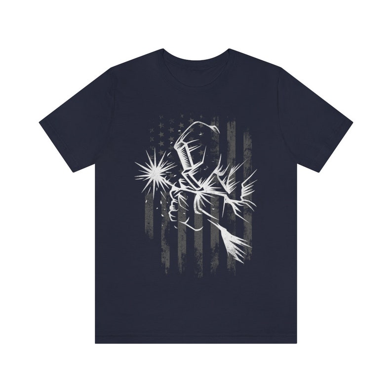 US Welder T-shirt | Welding Dad Shirt Gift Idea | Welder Design Tee | Iron Repair Jersey Cotton | Skilled Welder Shirts | USA Welder Tees image 5