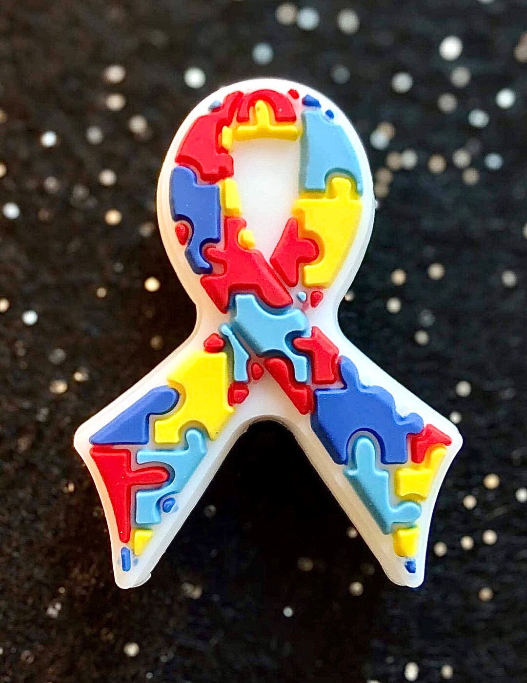 Autism Awareness Ribbon Handmade Beaded Lanyard| Workday Style main image 0