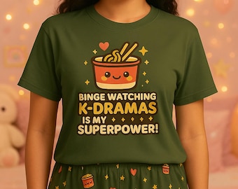 Binge watching Kdrama Fan T-Shirt | Soft Unisex Tee for Drama Lovers | Gift for C-Drama Fans | Korean Chinese Drama Merch