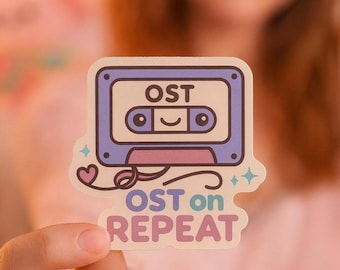 3" Sticker | OST on Repeat | Gift for fans of watching Korean (kdrama) or Chinese (cdrama) dramas