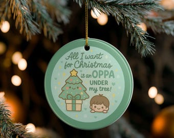 Oppa Ceramic Double-Side Printed Ornament | Kdrama Cdrama Fan Holiday Christmas Decor Gift Korean Chinese Series