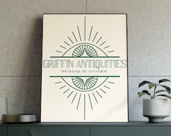 Crescent City Griffin Antiquities Art Print - Verde / Con licencia oficial Sarah J Maas Merch / Lunathion Art Print