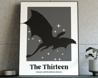 The Thirteen quote - Throne of Glass Art Print - Manon Blackbeak & Abraxos Digital Art Print - Sarah j Maas Art - Instant download - TOG art