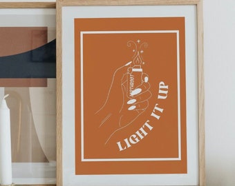 Crescent City "Light It Up" Art print orange - *Officially Licensed* Sarah J Maas inspired Art - SJM Merch - Crescent City Merch
