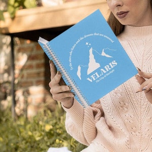 ACOTAR Velaris Spiral Notizbuch Blau - Line | Ein Hof aus Dornen und Rosen Journal | Design 3 | Sarah j Maas
