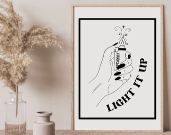 Crescent City "Light It Up" Art print Grey/Black - *Officially Licensed* Sarah J Maas inspired Art - SJM Merch - Crescent City Merch