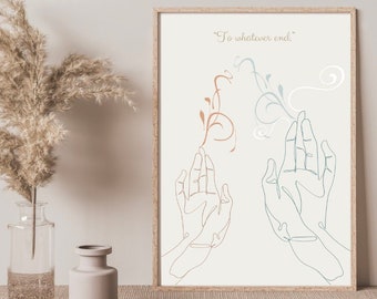 To Whatever End Art Print - Throne of Glass Aelin Galathynius & Rowan Whitehtorn - Sarah j Maas - Digital Art Print - TOG art - TOG