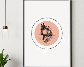 Fire heart quote - Aelin Galathynius Throne of Glass Art Print - Digital Art Print - TOG - Sarah j Maas - Instant download - TOG art