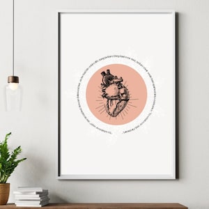 Fire heart quote - Aelin Galathynius Throne of Glass Art Print - Digital Art Print - TOG - Sarah j Maas - Instant download - TOG art