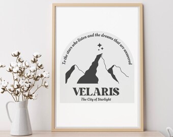 Velaris Art Print - To the stars who listen - ACOTAR - Digital download art a court of thorns and roses - sarah j maas *officially licensed*