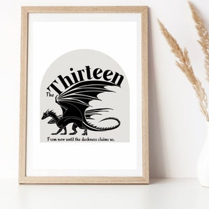 The Thirteen Zitat - Throne of Glass Art Print - Manon Blackbeak & Abraxos Digital Art Print - Sarah j Maas Art - Instant download - TOG art