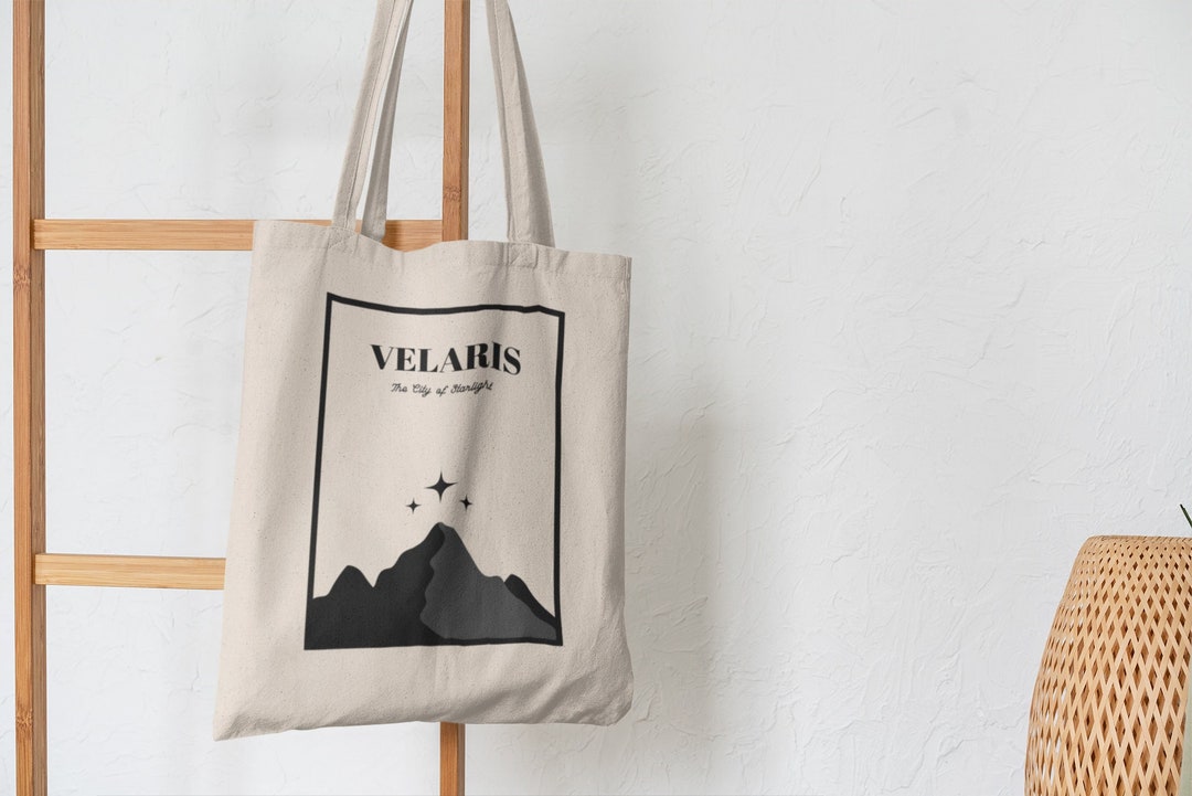 Zomhix ACOTAR Canvas Tote Bag - A Court Of Thorns And Roses Book Merch, Velaris Design, Book Lover Gift