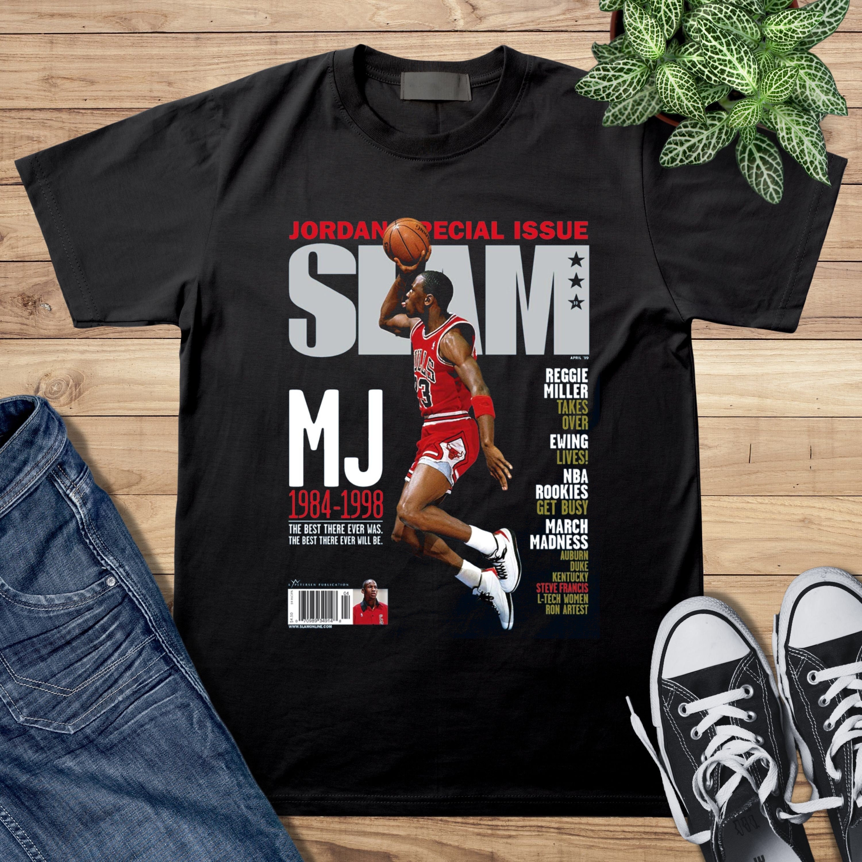 Discover Michael Jordan Slam Cover NBA Basketball Chicago Bulls T-Shirt
