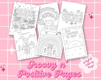 Positive Affirmations Coloring Pages: Mental Health Art (PDF)